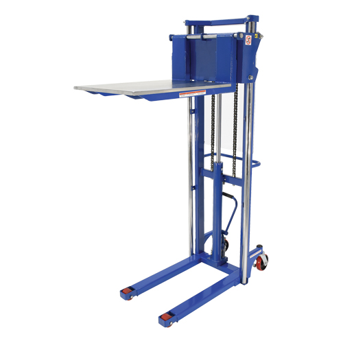 Hefti-Lift Load Stacker, Foot Pump Operated, 1500 lbs. Capacity, 63" Max Lift Oxymax Inc