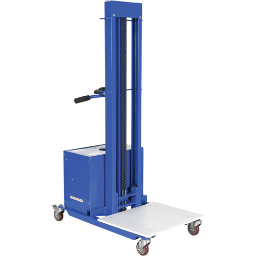 Quick Lift Stacker, Electric Operated, 400 lbs. Capacity, 72" Max Lift Oxymax Inc