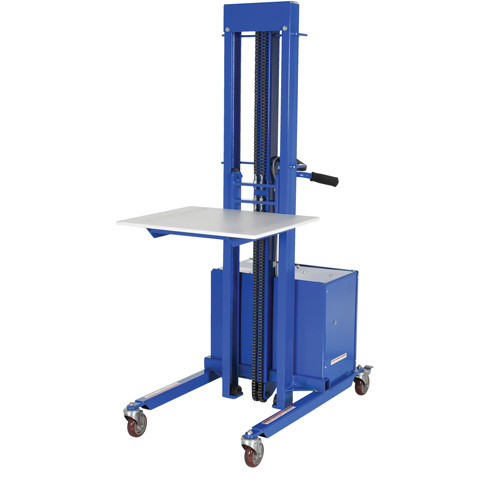 Quick Lift Stacker, Electric Operated, 400 lbs. Capacity, 57" Max Lift Oxymax Inc