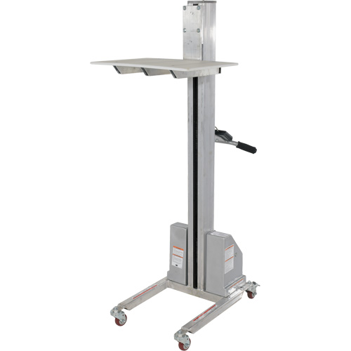 Quick Lift Stacker, Electric Operated, 175 lbs. Capacity, 57" Max Lift Oxymax Inc