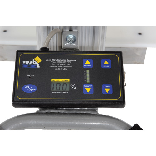 Quick Lift Stacker, Electric Operated, 175 lbs. Capacity, 57" Max Lift Oxymax Inc