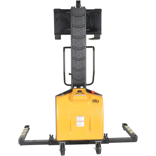 Narrow Mast Powered Lift Stacker, Electric Operated, 1500 lbs. Capacity, 63" Max Lift Oxymax Inc