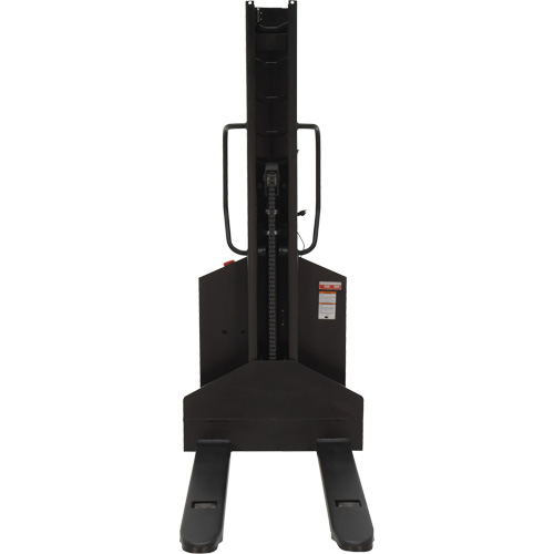 Narrow Mast Powered Lift Stacker, Electric Operated, 1000 lbs. Capacity, 63" Max Lift Oxymax Inc