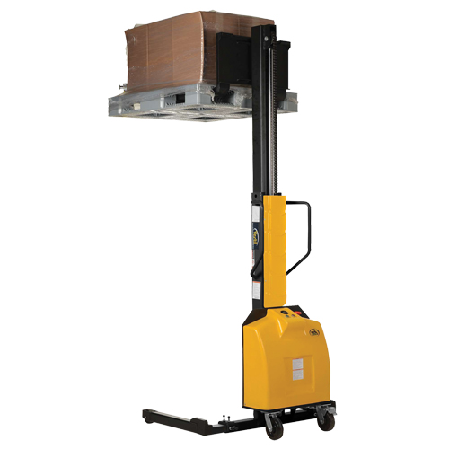 Narrow Mast Powered Lift Stacker, Electric Operated, 1500 lbs. Capacity, 98" Max Lift Oxymax Inc