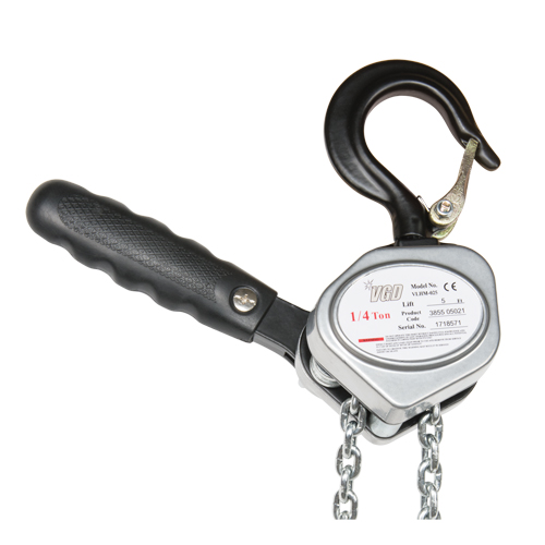 Mini palan &agrave; levier, Lev&eacute;e 5', Cabacit&eacute; 1100 lb (0,55 tonne), Chaîne en Zingu&eacute; Oxymax Inc