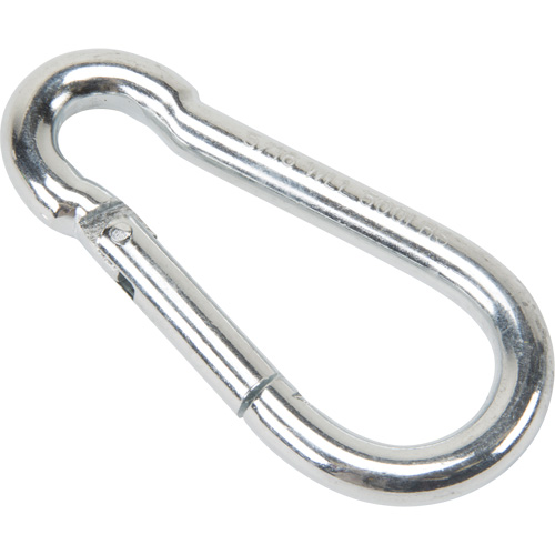 Mousqueton zingu&eacute;, 500 lb (0,25 tonne) Charge d'utilisation max., 5/16" Taille, 1/2" Oeil Oxymax Inc