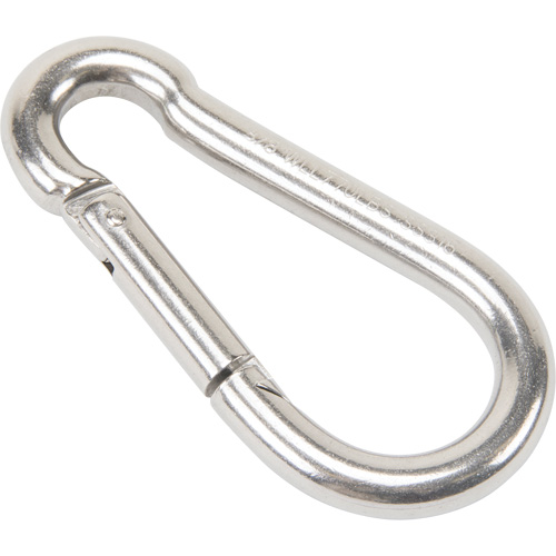 Mousqueton en acier inoxydable, 770 lb (0,385 tonne) Charge d'utilisation max., 3/8" Taille, 5/8" Oeil Oxymax Inc