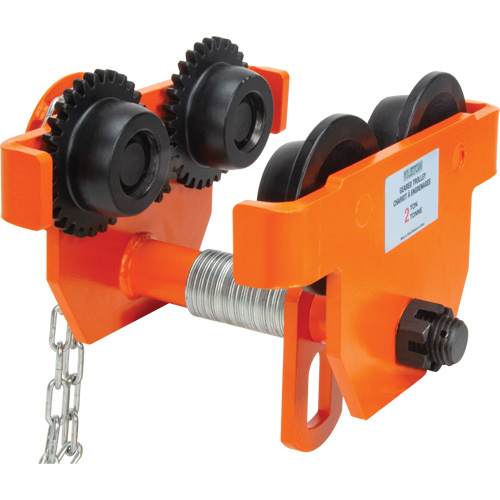 Adjustable Trolley with Safety Plates, 10000 lbs. (5 tons) Capacity, 4-14/16" - 6-7/8" Oxymax Inc