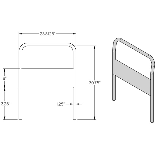 24" Chrome Handle for Platform Truck Oxymax Inc