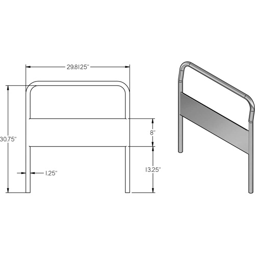 30" Chrome Handle for Platform Truck Oxymax Inc