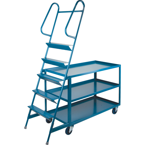 Stock Picking Carts, Steel, 24" W x 52" D, 3 Shelves, 1200 lbs. Capacity Oxymax Inc