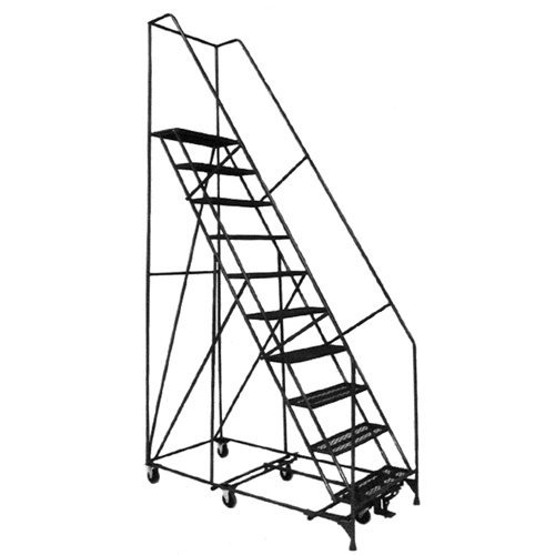 &eacute;chelles Pivotantes A/Roulettes Au Centre, 12 marches, Largeur de la marche 24", Hauteur de la plateforme 120", Acier Oxymax Inc