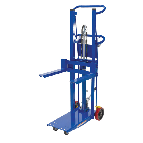 Platform Lift Stacker, Foot Pump Operated, 750 lbs. Capacity, 52" Max Lift Oxymax Inc