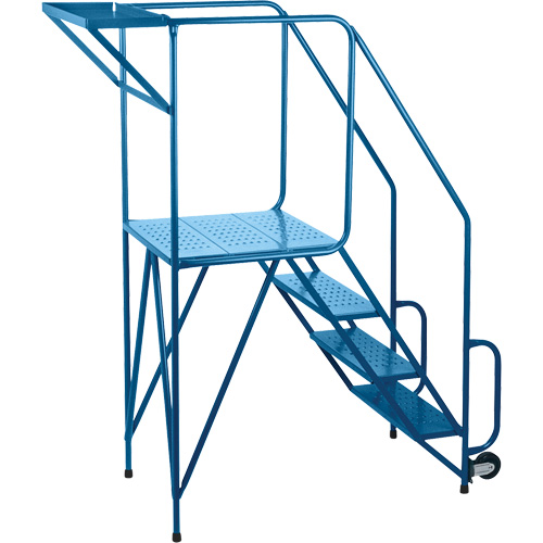 Mechanics/Maintenance Rolling Ladder, Steel, 4 Steps, 38" Platform Height Oxymax Inc
