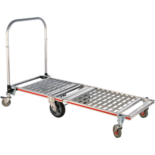 Six Wheel Folding Platform Truck, Aluminum, 1550 lbs., 61-7/8" L x 23-1/4" W, 39" High Oxymax Inc