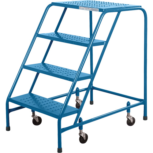 CSA Rolling Step Ladder, 4 Steps, 22" Step Width, 37" Platform Height, Steel Oxymax Inc