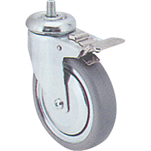 Roulette zingu&eacute;e, Pivotant avec frein, Diam&egrave;tre 4" (102 mm), Capacit&eacute; 200 lb (91 kg) Oxymax Inc
