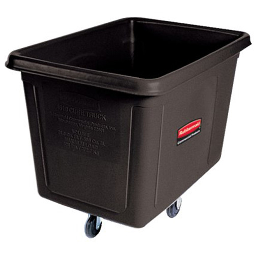 Chariot cubique, Plastique recycl&eacute; noir, 38" lo x 26" la x 28" h, Volume 8 pi³, Capacit&eacute; 300 lb Oxymax Inc