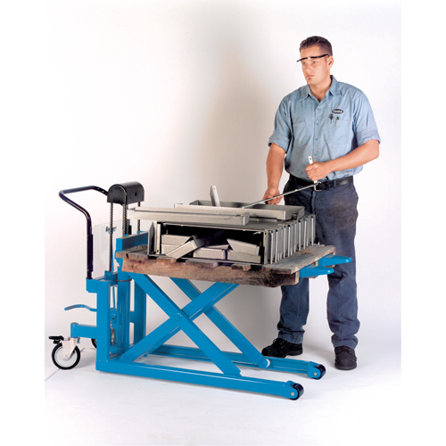 Hydraulic Skid Scissor Lift/Table, 42-1/2" L x 20-1/2" W, Steel, 1000 lbs. Capacity Oxymax Inc