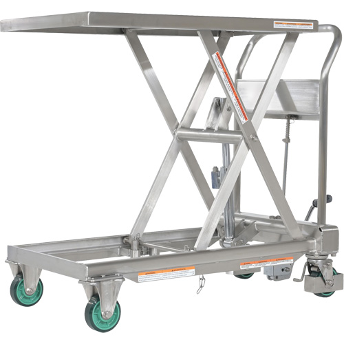 Hydraulic Scissor Lift Table, 31-1/2" L x 19-1/2" W, Stainless Steel, 550 lbs. Capacity Oxymax Inc