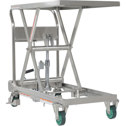 Hydraulic Scissor Lift Table, 31-1/2" L x 19-1/2" W, Stainless Steel, 550 lbs. Capacity Oxymax Inc