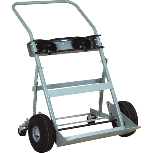 Four-Wheel Cylinder Hand Trucks, Pneumatic Wheels, 28" W x 6" L Base, 1000 lbs. Oxymax Inc