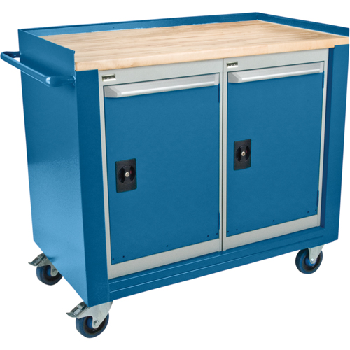 Industrial Duty Mobile Service Workbenches, Wood Surface Oxymax Inc