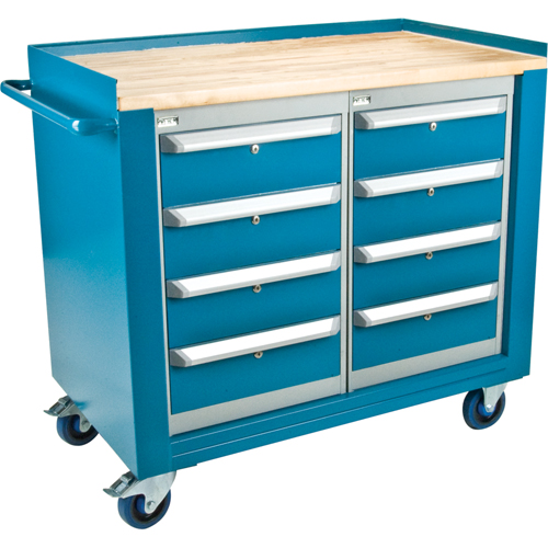 Industrial Duty Mobile Service Workbenches, Wood Surface Oxymax Inc