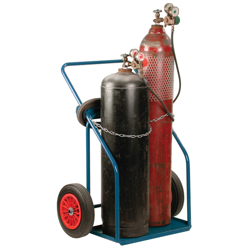 Gas Cylinder Carts, Rubber Wheels, 13" W x 25" L Base, 1000 lbs. Oxymax Inc