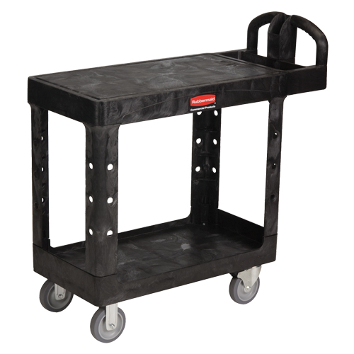 Flat Shelf Heavy Duty Utility Cart - 4505-00, 2 Tiers, 17-1/4" x 38-1/10" x 38-1/2", 500 lbs. Capacity Oxymax Inc