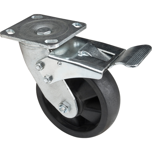 Hi-Temp Caster, Swivel with Brake, 6" (152.4 mm), Nylon, 880 lbs. (399 kg.) Oxymax Inc