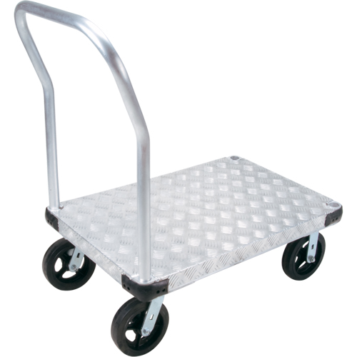 Aluminum Platform Truck, 30" W x 60" L, 2000 lbs. Cap., Mold-on Rubber Wheels Oxymax Inc