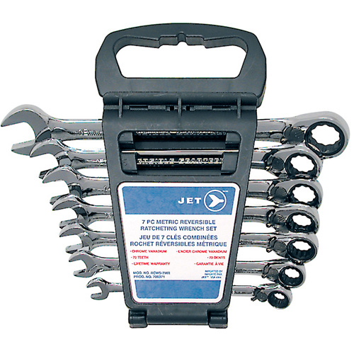 RCWS-7MR Long Pattern Reversible Wrench Set, Ratcheting Combination, 7 Pieces, Metric Oxymax Inc