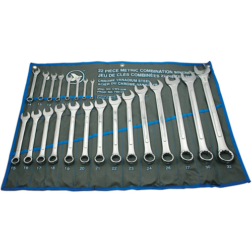 Raised Panel Combination Wrench Set, Combination, 22 Pieces, Metric Oxymax Inc
