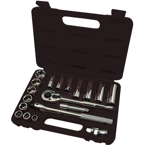 Jeu de douilles m&eacute;triques &agrave; 6 pans ISK-3820M, 20 Mcx, Prise de 3/8", Profond Oxymax Inc