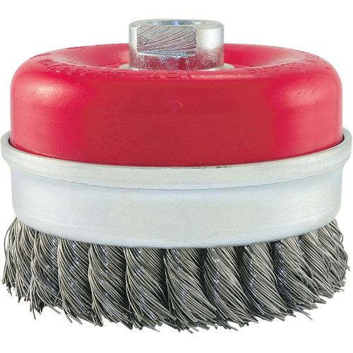 Knot Banded Cup Brush, 4" Dia. x 5/8"-11 Arbor Oxymax Inc