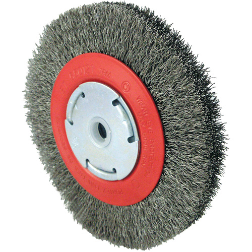 Brosse &agrave; fils cr&ecirc;p&eacute;s 101F-2M, 6" dia., Fils 0,014", Arbre 1/2" - 2" Oxymax Inc