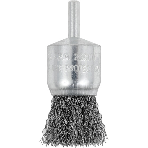 Shaft Mounted Crimped End Brush, 1", 0.012" Fill, 1/4" Shank Oxymax Inc