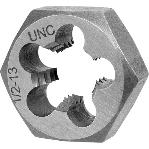 SAE Hex Die, 1" Dia., 3/8"-16 NC Thread, Alloy Steel Oxymax Inc