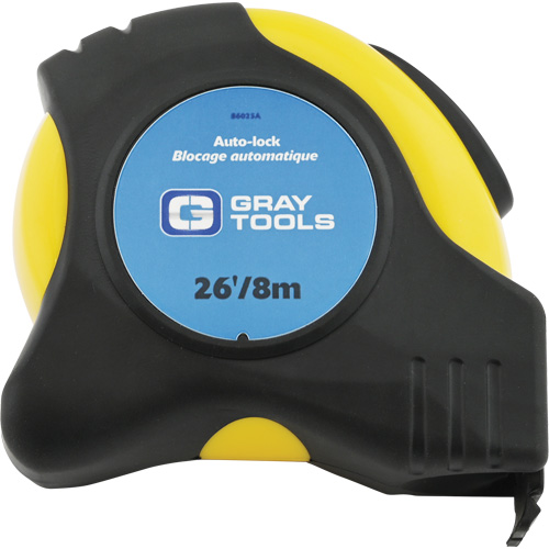 Auto-Lock Tape Measure, 1" x 26/8 m, Imperial & Metric Graduations Oxymax Inc