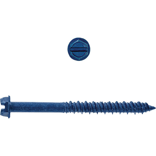 Hex Washer Slot SD Concrete Screws, 3/16" x 1-1/4" L, Zinc Plate Oxymax Inc