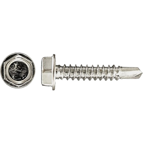 100-Piece Drill-X&reg; Hex HD Tapping Screws, #12 Dia., 1-1/4" L, Zinc Plated Oxymax Inc