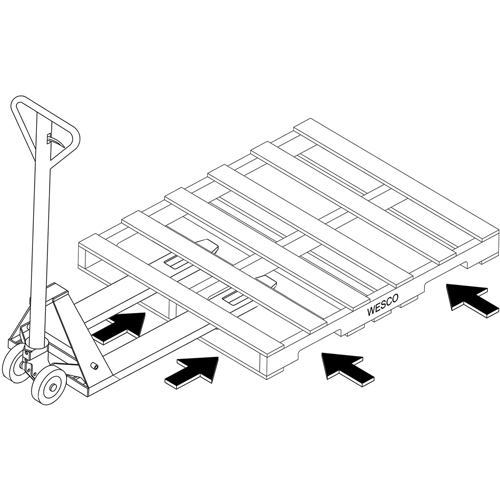 4-Way Hydraulic Pallet Truck, 48" L x 7" W, 4000 lbs. Capacity Oxymax Inc