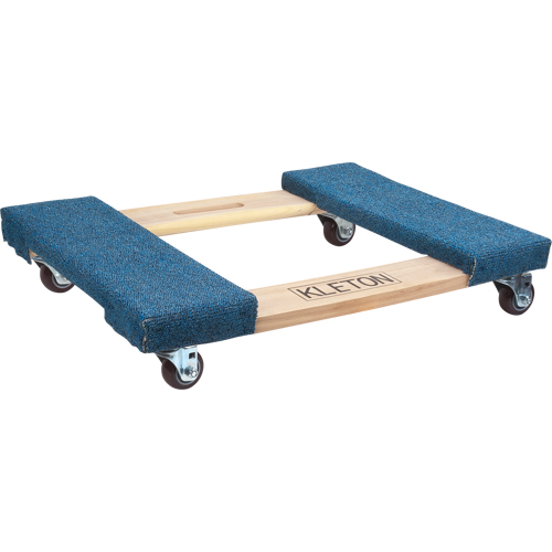 Carpeted Ends Hardwood Dolly, Wood Frame, 18" W x 24" L, 900 lbs. Capacity Oxymax Inc