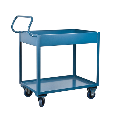 Deep Lipped Service Cart, 2 Tiers, 24" W x 47" H x 36" D, 1200 lbs. Capacity Oxymax Inc