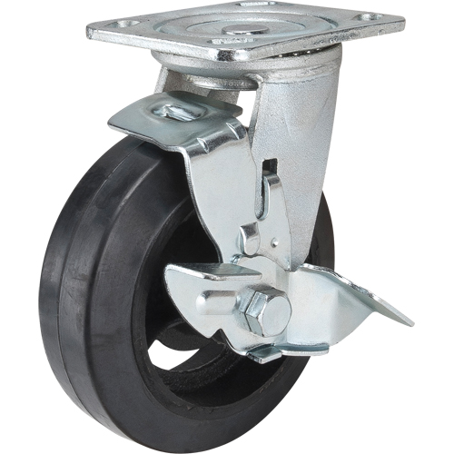 Roulette moul&eacute;, Pivotant avec frein, 6" (152,4 mm), Caoutchouc, 550 lb (249 kg) Oxymax Inc