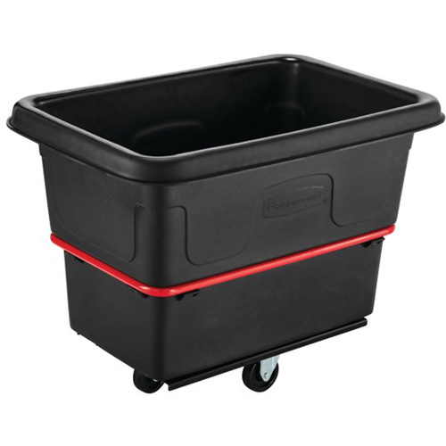 Chariot utilitaire &agrave; usage intensif, Plastique recycl&eacute; noir, 26"/38-3/8" lo x 26"/38-2/5" la x 28-1/4"/28-3-10" h, Volume 8 pi³, Capacit&eacute; 700 lb Oxymax Inc