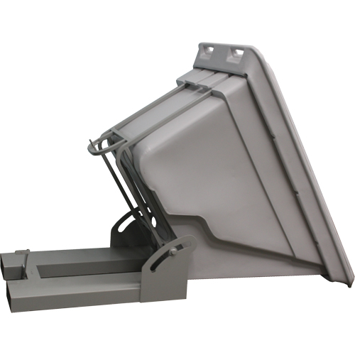Self Dumping Hopper, Polyethylene, 5/8 cu.yd., Grey Oxymax Inc