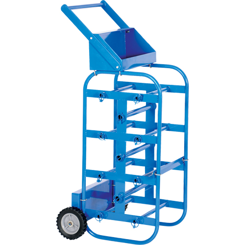 Chariot portatif pour mat&eacute;riaux bobin&eacute;s, Acier, 11 Montants, 19-1/2" la x 43-1/4" h x 17-1/2" p, Capacit&eacute; de 150 lb Oxymax Inc