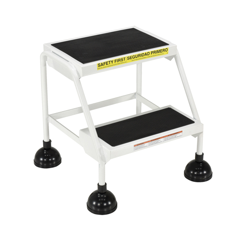 &eacute;chelles Stop-Step, 2 marches, Largeur de la marche 16", Hauteur de la plateforme 18-9/16", Acier Oxymax Inc